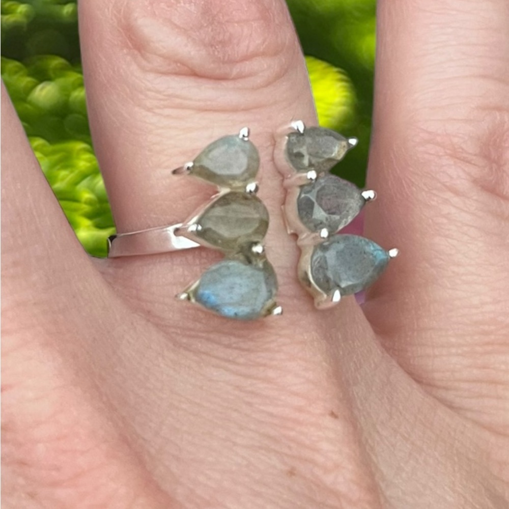 Labradorite Adjustable Silver Ring - Picture 2 of 7